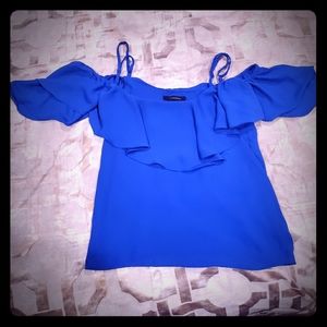 Cobalt cold shoulder top